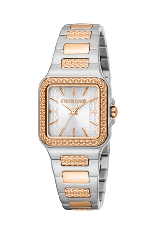 Montre à quartz en acier - Argenté et doré rose