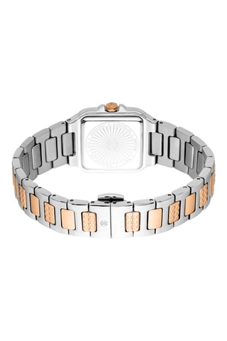 Montre à quartz en acier - Argenté et doré rose
