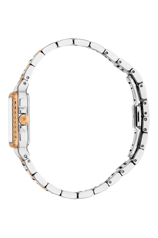 Montre à quartz en acier - Argenté et doré rose