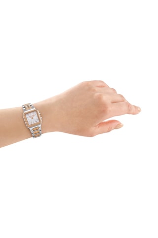 Montre à quartz en acier - Argenté et doré rose