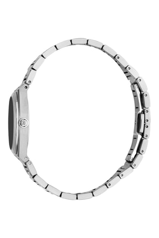 Montre à quartz en acier - Argenté et noir