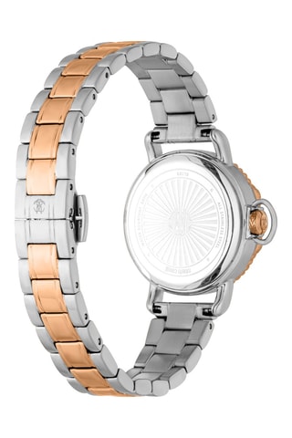 Montre à quartz en acier - Argenté et doré rose