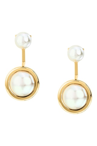 Boucles d'oreilles - Doré et blanc