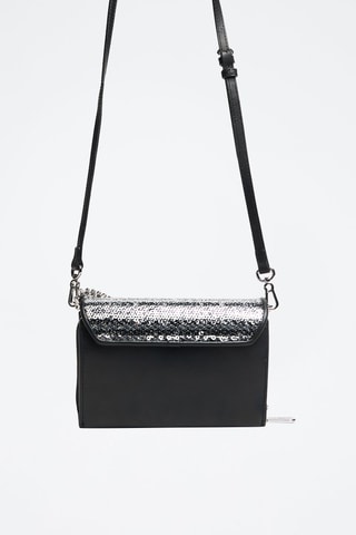 Sac bandoulière en cuir - Argenté