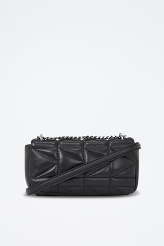 Sac bandoulière en cuir de mouton - Noir
