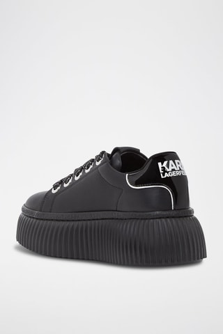 Baskets plateformes en cuir - Noir et blanc