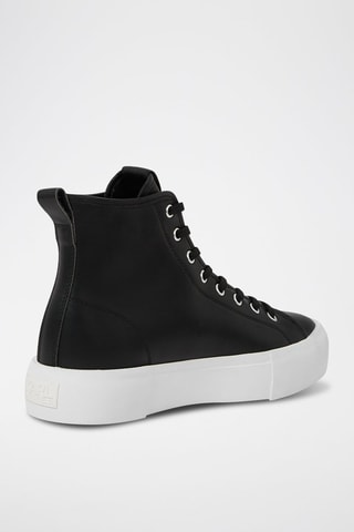 Baskets montantes plateformes en cuir - Noir