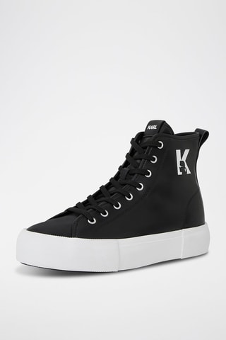 Baskets montantes plateformes en cuir - Noir