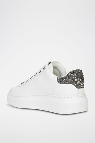 Baskets en cuir - Blanc et gris clair