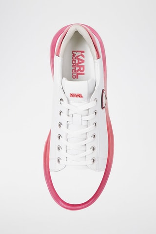 Baskets plateformes en cuir - Blanc et rose