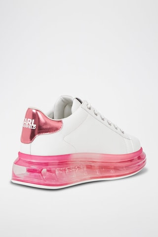 Baskets plateformes en cuir - Blanc et rose