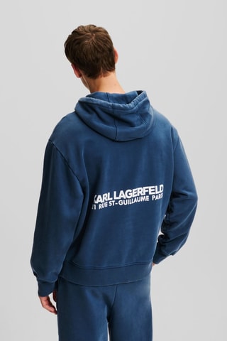 Sweat à capuche en coton biologique - Bleu cobalt