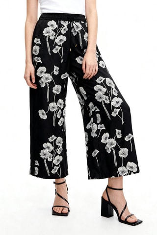 Pantalon wide leg 7/8 - Noir