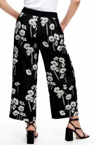Pantalon wide leg 7/8 - Noir