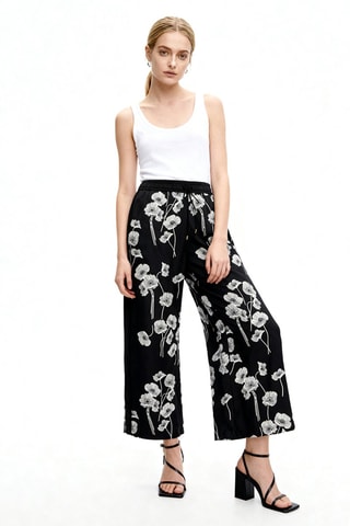 Pantalon wide leg 7/8 - Noir