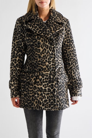 Manteau en laine - Noir et marron