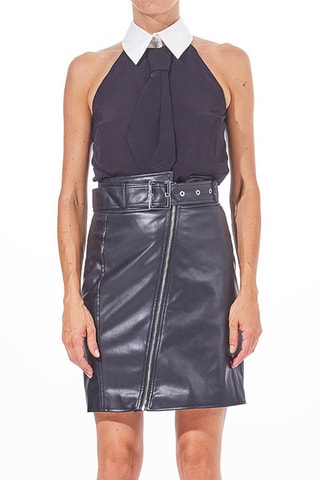 Jupe droite taille haute - Noir