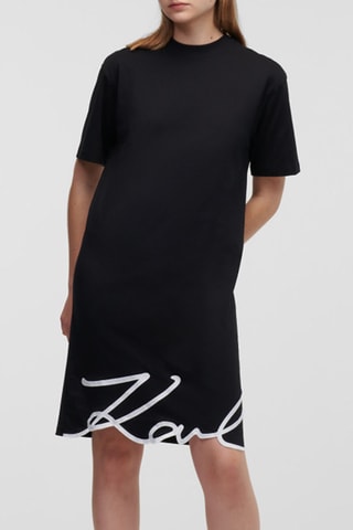 Robe droite en coton biologique - Noir