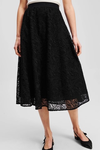 Jupe midi taille haute - Noir