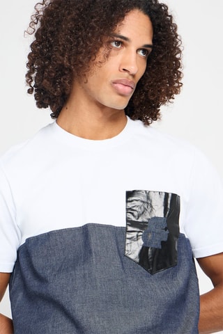 T-shirt regular - Bleu et blanc
