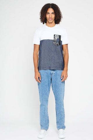 T-shirt regular - Bleu et blanc