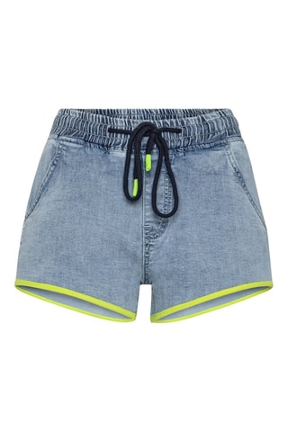 Short en jean taille haute - Bleu