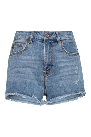 Short en jean taille haute - Ciel