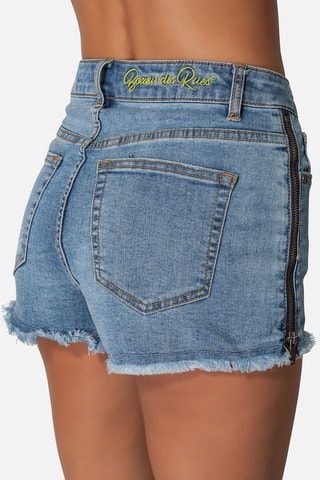 Short en jean taille haute - Ciel
