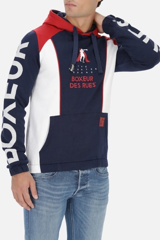 Sweat à capuche - Blanc et bleu