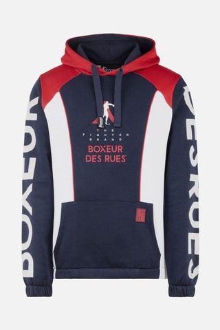 Sweat à capuche - Blanc et bleu
