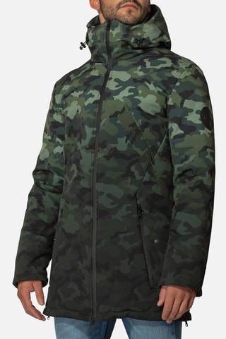Parca com capuz - Preto - Preto e verde