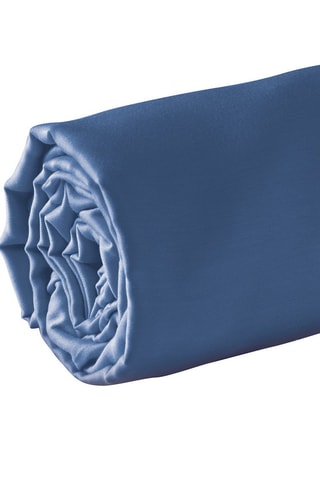 Katoensatijnen Hoeslaken - 80 draad/cm² - Blauw