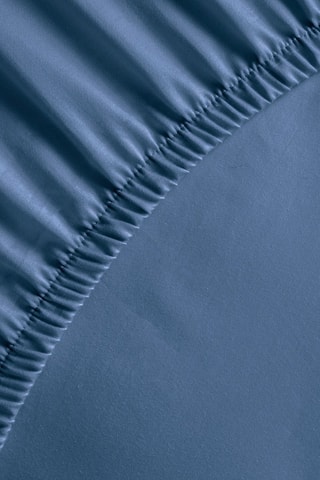 Katoensatijnen Hoeslaken - 80 draad/cm² - Blauw
