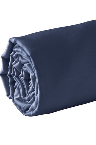 Katoensatijnen Hoeslaken - 80 draad/cm² - Blauw