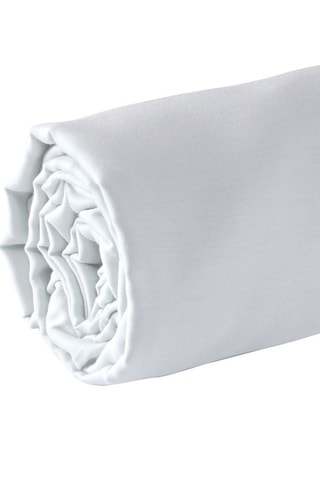 Drap-housse en satin de coton - 80 fils/cm² - Blanc
