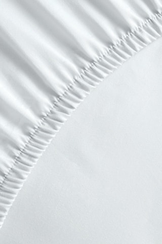 Drap-housse en satin de coton - 80 fils/cm² - Blanc