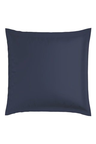 2 Katoensatijnen Kussenslopen - 80 draad/cm² - Wit en Donkerblauw - 63 x 63 cm