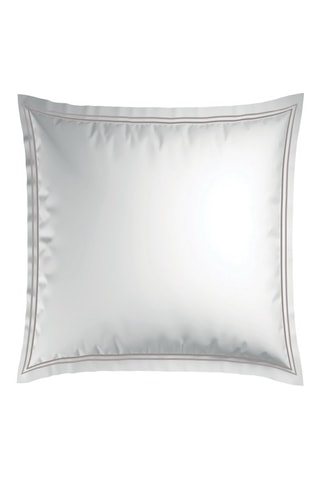 2 Katoensatijnen Kussenslopen - 80 draad/cm² - Taupe en Wit - 63 x 63 cm