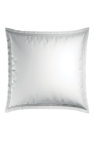 2 Katoensatijnen Kussenslopen - 80 draad/cm² - Grijs en Wit - 63 x 63 cm