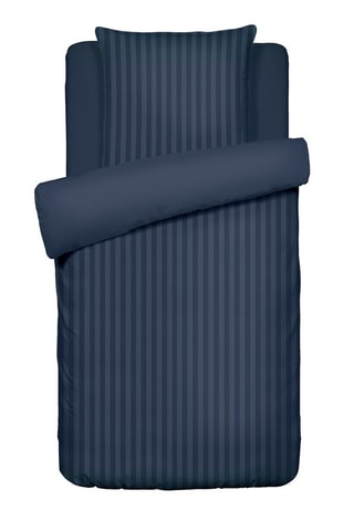 Katoensatijnen Overtrekset - 80 draad/cm² - Donkerblauw