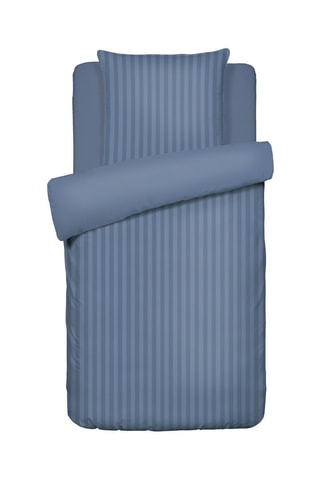 Katoensatijnen Overtrekset - 80 draad/cm² - Blauw