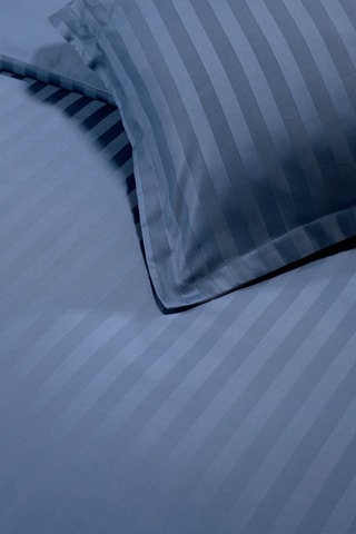 Katoensatijnen Overtrekset - 80 draad/cm² - Blauw