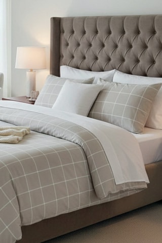 Parure de couette en satin de coton - 80 fils/cm² - Taupe
