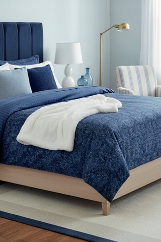 Dubbelzijdig Katoensatijnen Overtrekset - 80 draad/cm² - Blauw