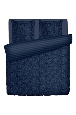 Dubbelzijdig Katoensatijnen Overtrekset - 80 draad/cm² - Blauw
