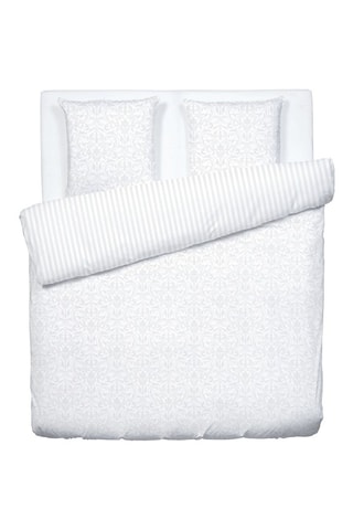 Parure de couette réversible en satin de coton - 80 fils/cm² - Blanc