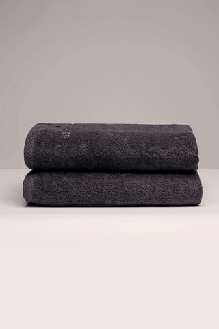 2 serviettes de toilette - Gris foncé - 50 x 100 cm