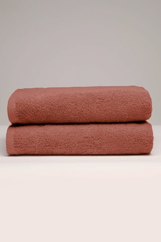 2 draps de douche - Terracotta - 70 x 140 cm