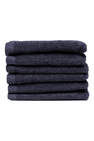 6 Washandjes Oasis - Marineblauw