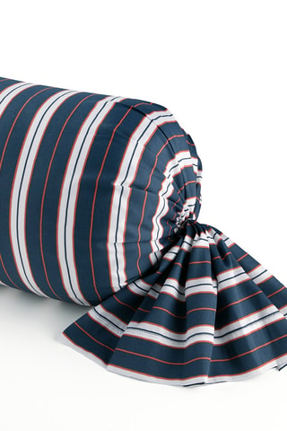 Katoensatijnen Rolkussensloop 80 Draad/cm² Eclat nautique - Blauw - 43 x 210 cm